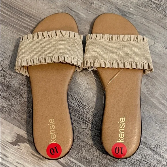 Kensie Women's Beige Slide Sandals - Picture 1 of 1